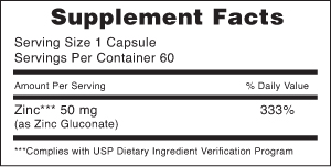 Supplements Facts 50 mg zinc